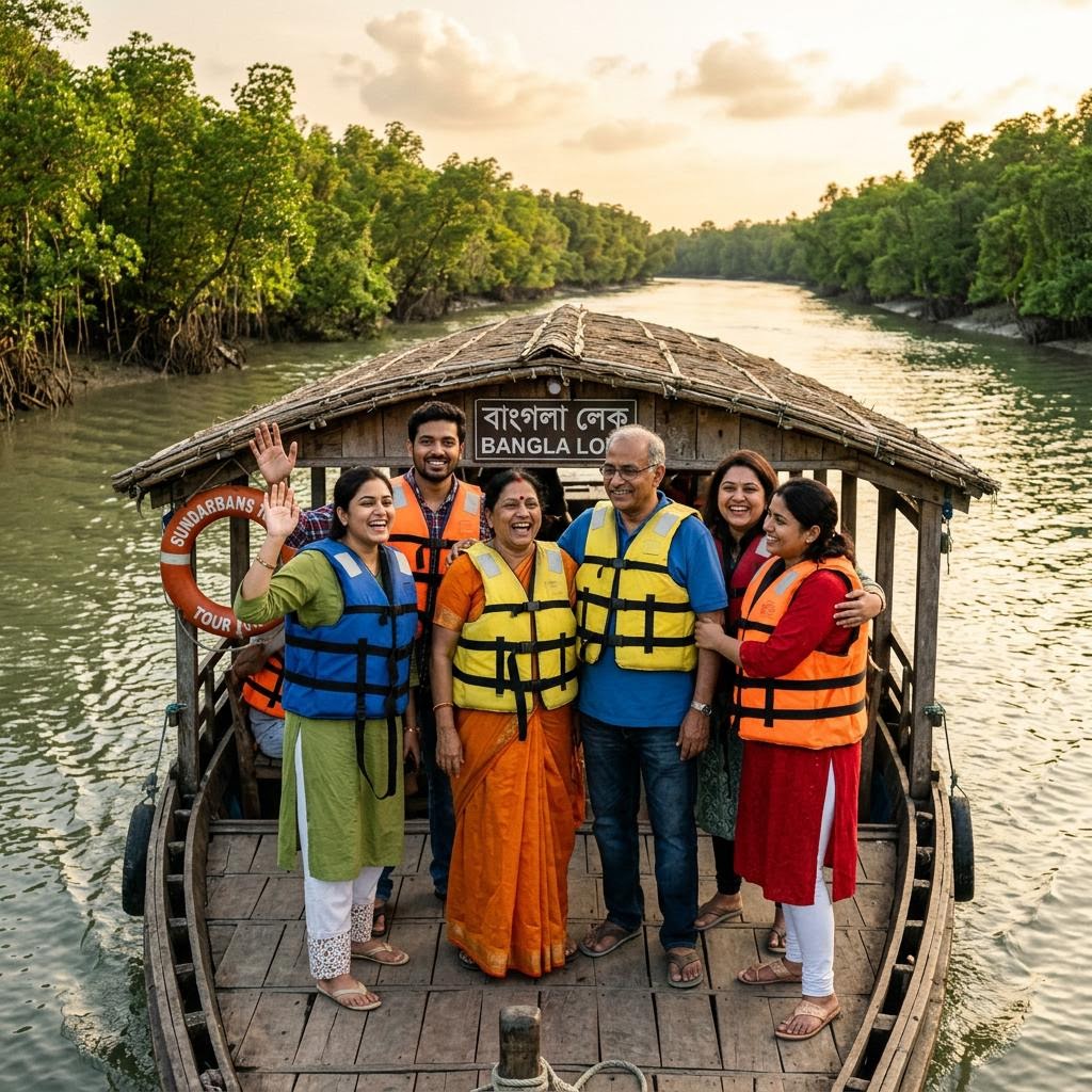 Our team on a Sundarban boat